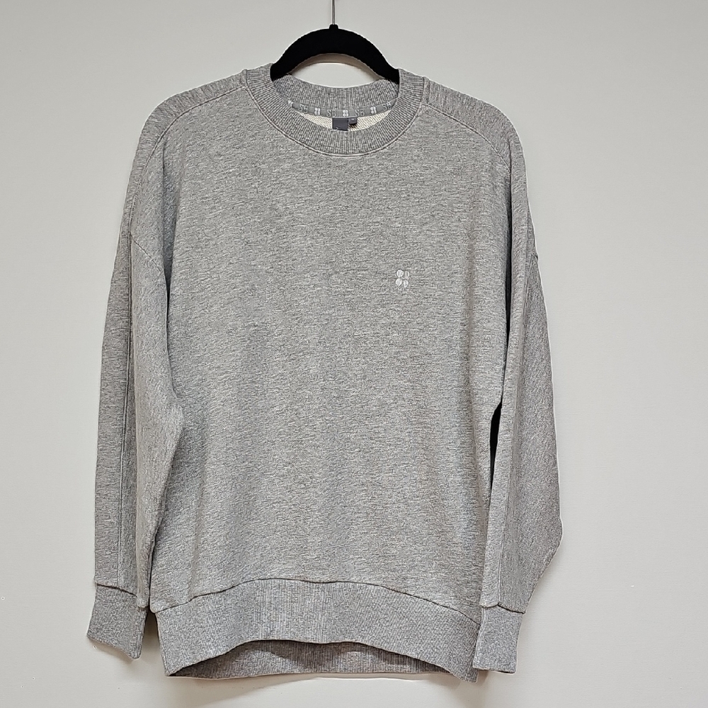 Sweaty Betty Heather Gray Essentials Sweatshirt, Cotton, Size Small, NEW